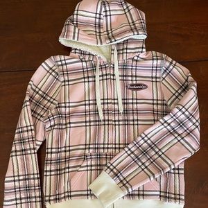 B.A.C. Pink Plaid Print Hoodie